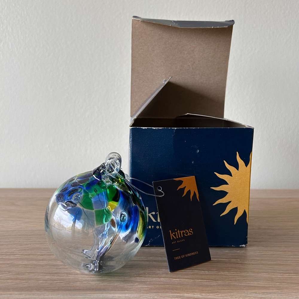 Kitras Art Glass Tree of Enchantment Ball Ornament - Kindness